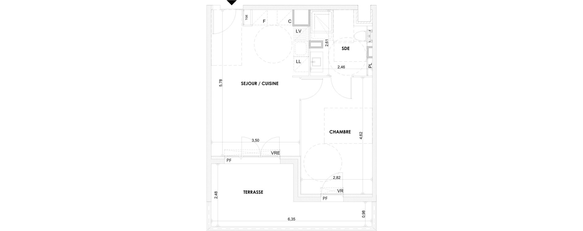 Appartement T2 de 39,21 m2 &agrave; La Seyne-Sur-Mer Centre