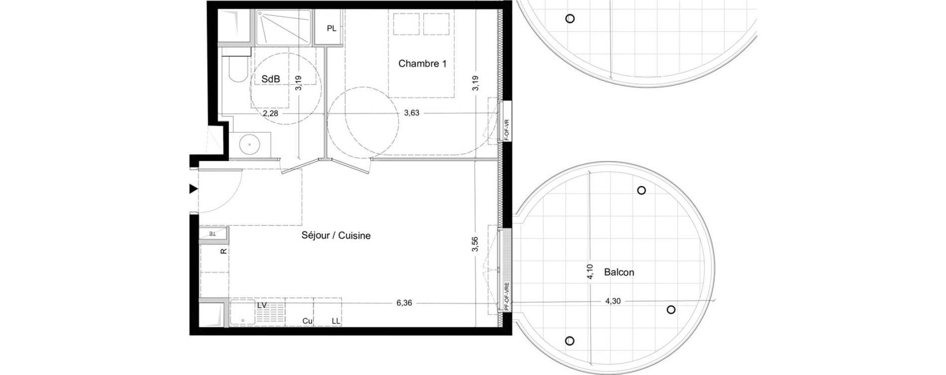 Appartement T2 de 39,20 m2 &agrave; La Seyne-Sur-Mer Centre