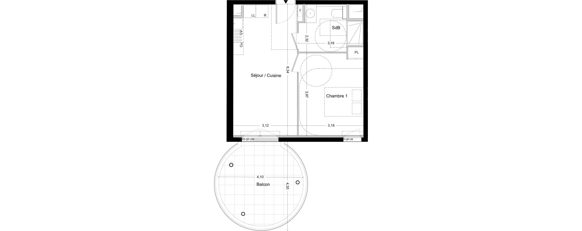 Appartement T2 de 39,40 m2 &agrave; La Seyne-Sur-Mer Centre