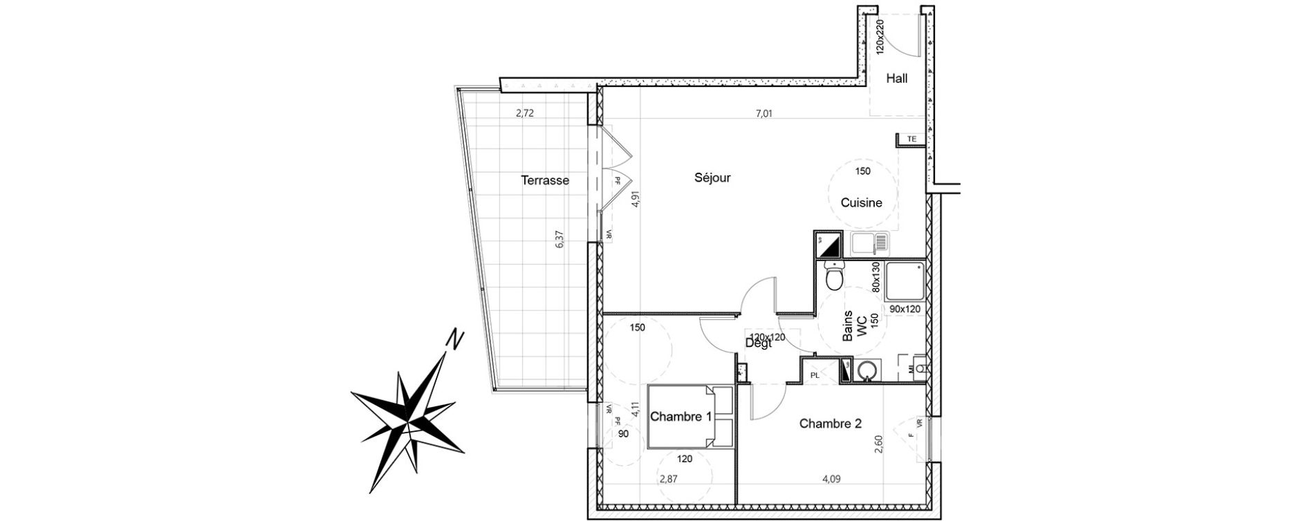 Appartement T3 de 64,09 m2 &agrave; La Seyne-Sur-Mer Centre