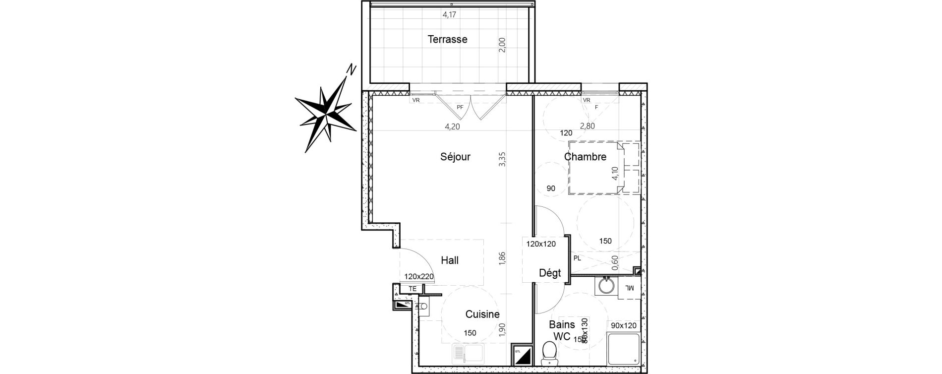 Appartement T2 de 45,52 m2 &agrave; La Seyne-Sur-Mer Centre