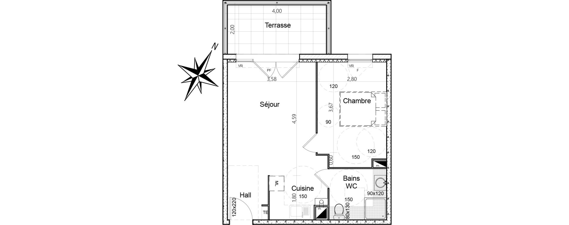 Appartement T2 de 40,09 m2 &agrave; La Seyne-Sur-Mer Centre