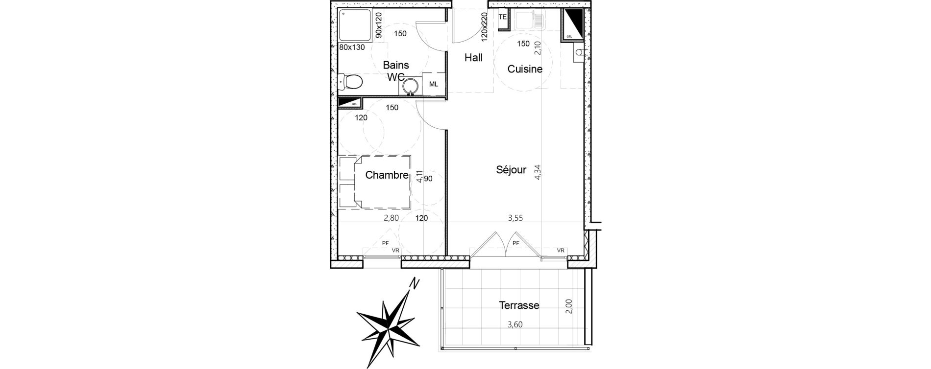 Appartement T2 de 40,01 m2 &agrave; La Seyne-Sur-Mer Centre