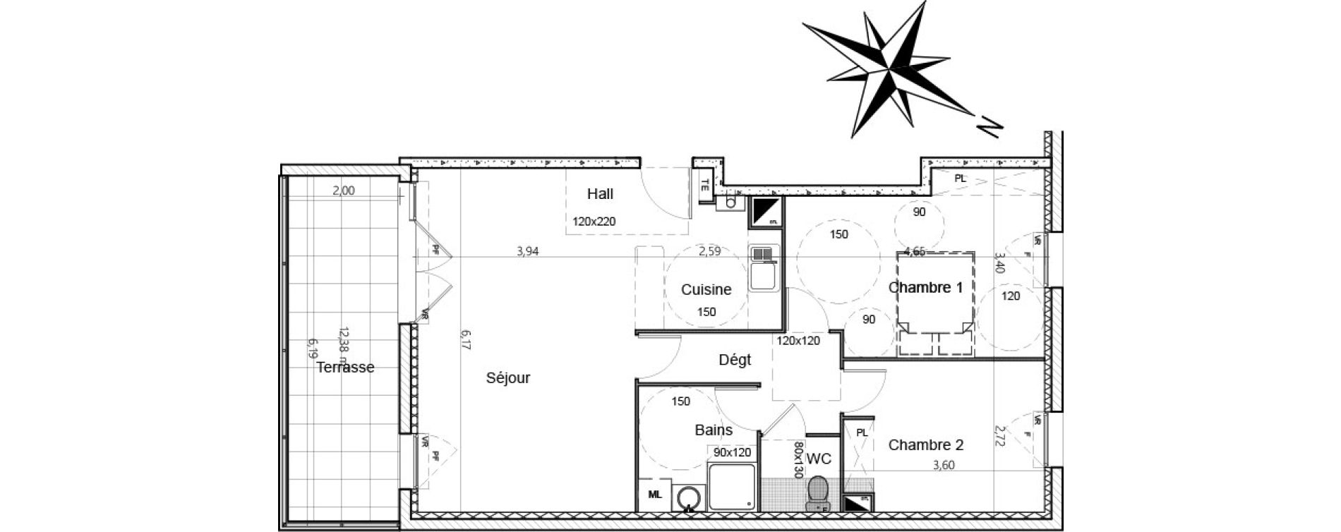 Appartement T3 de 65,63 m2 &agrave; La Seyne-Sur-Mer Centre