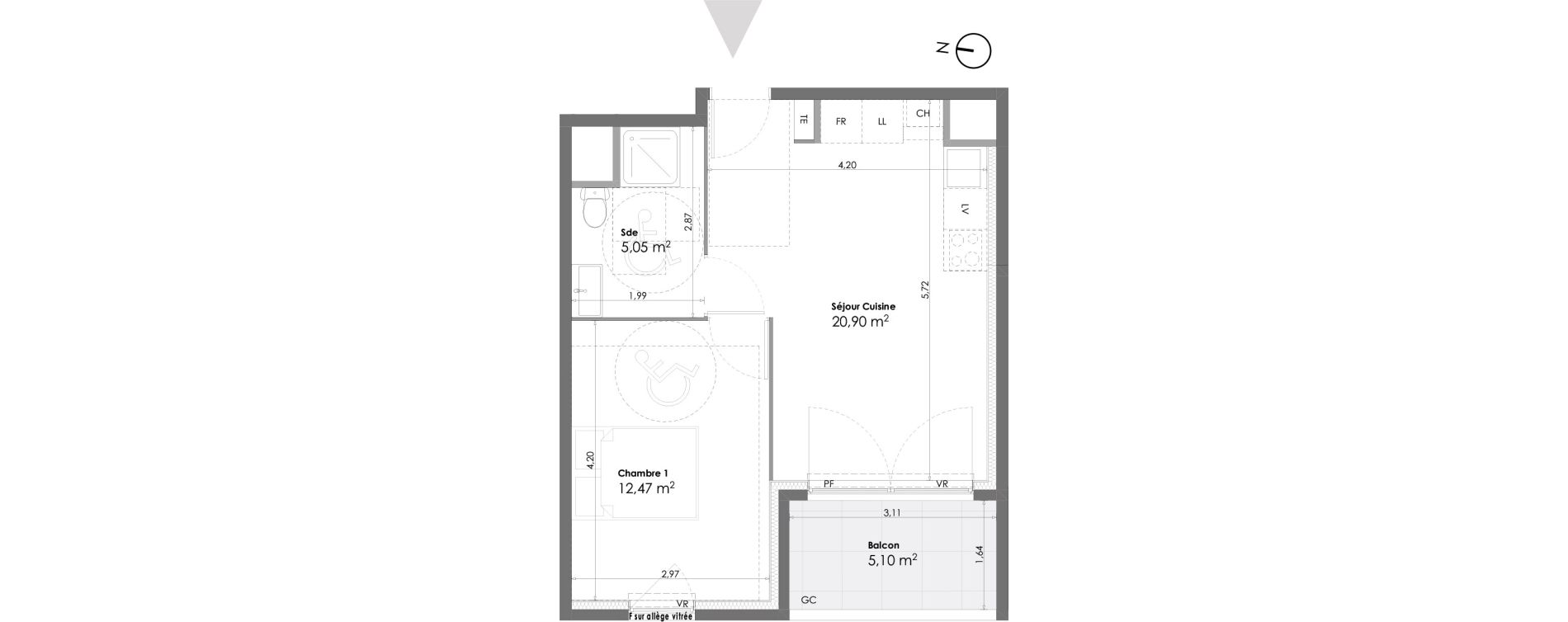 Appartement T2 de 38,42 m2 &agrave; La Seyne-Sur-Mer Daniel