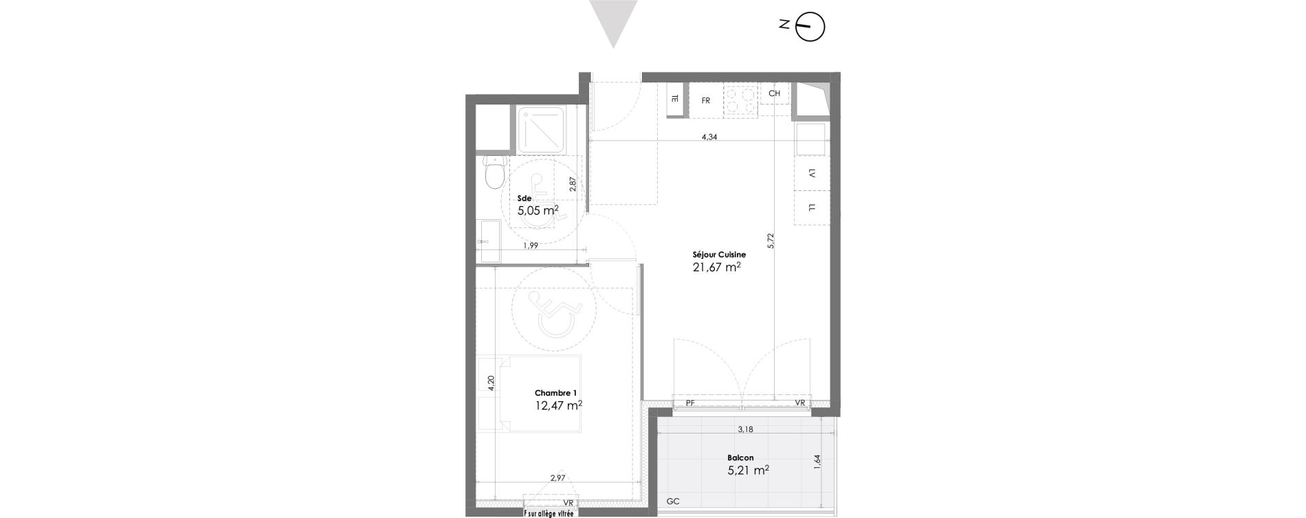 Appartement T2 de 39,19 m2 &agrave; La Seyne-Sur-Mer Daniel