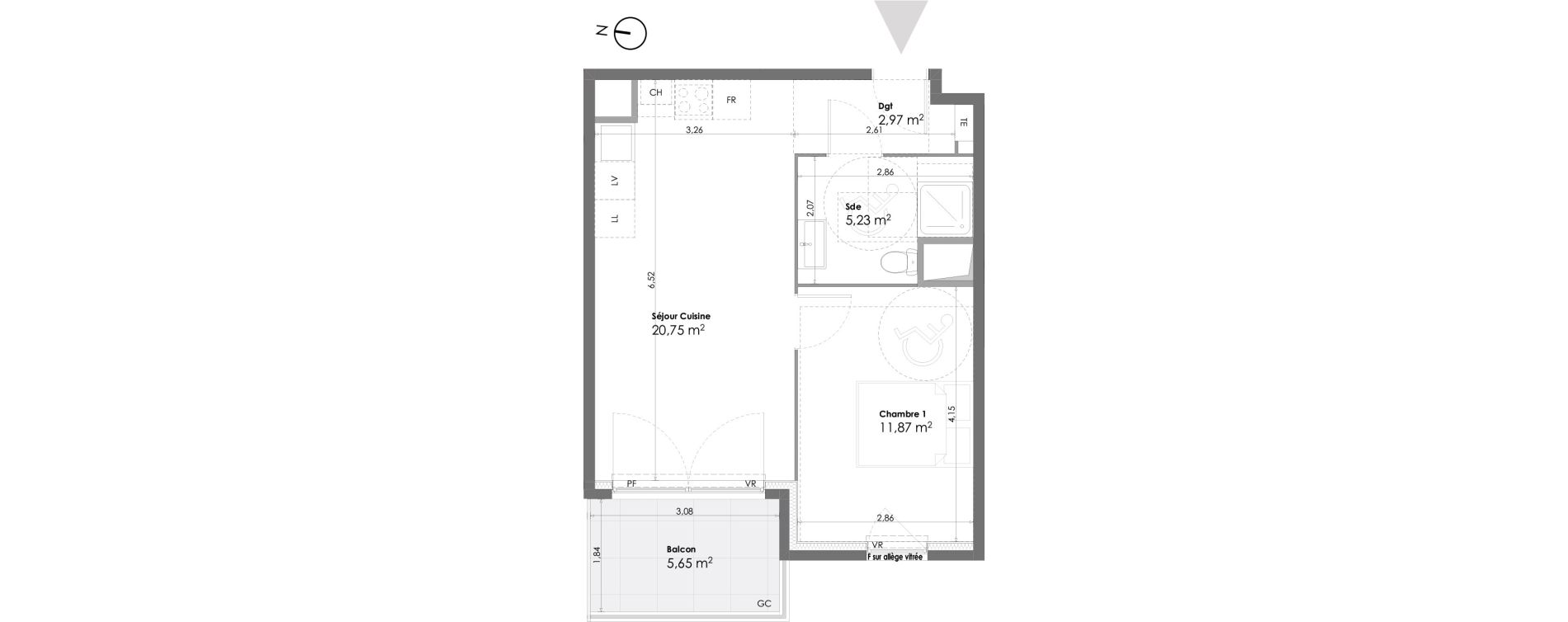 Appartement T2 de 40,82 m2 &agrave; La Seyne-Sur-Mer Daniel