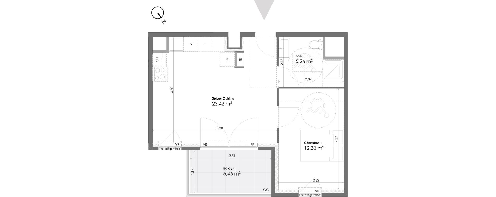Appartement T2 de 41,01 m2 &agrave; La Seyne-Sur-Mer Daniel