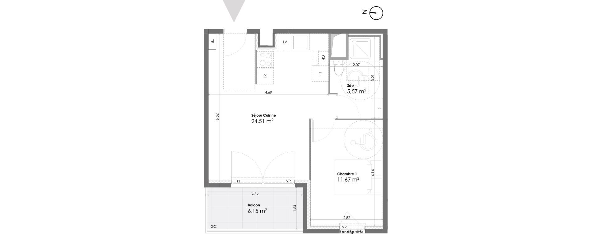 Appartement T2 de 41,75 m2 &agrave; La Seyne-Sur-Mer Daniel