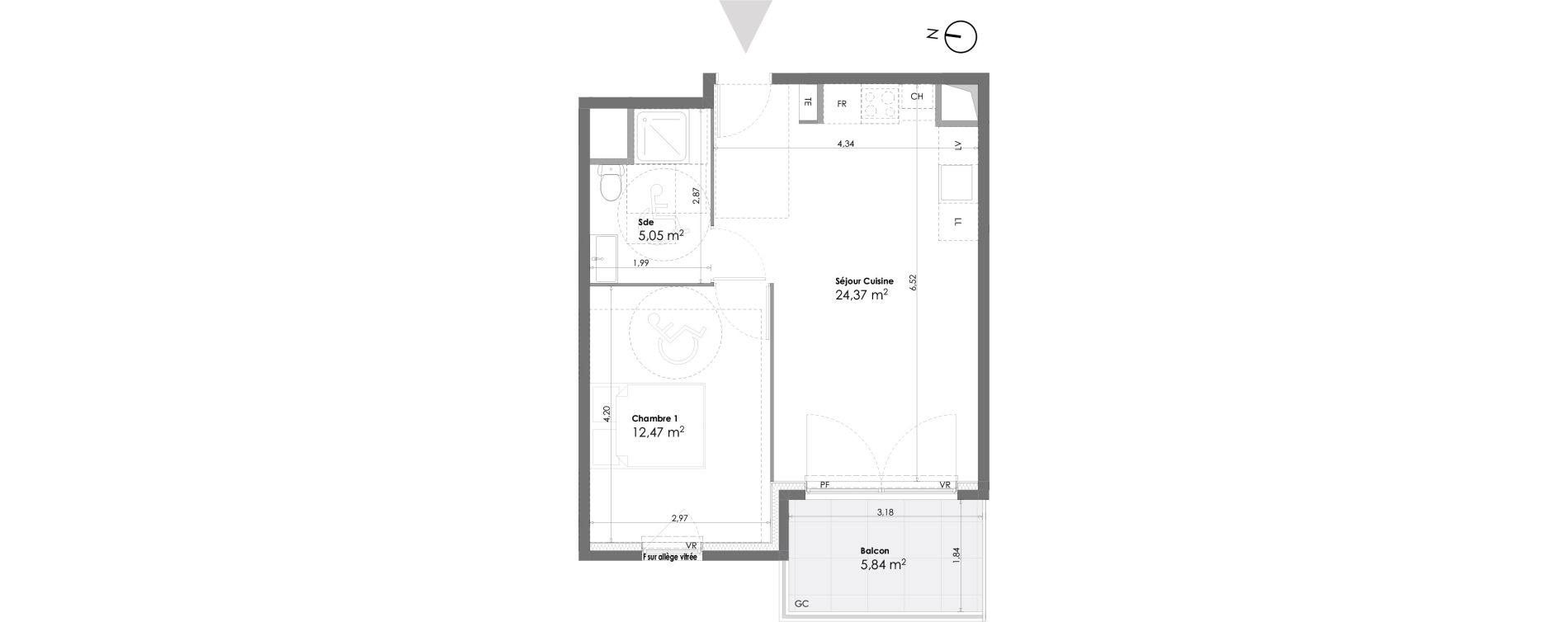 Appartement T2 de 41,89 m2 &agrave; La Seyne-Sur-Mer Daniel