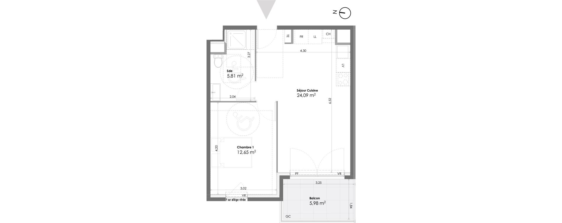 Appartement T2 de 42,55 m2 &agrave; La Seyne-Sur-Mer Daniel