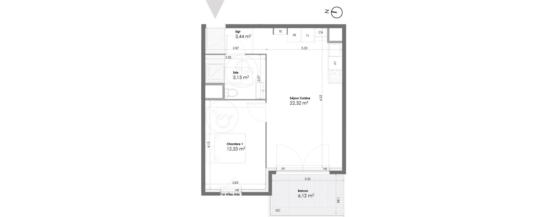 Appartement T2 de 43,44 m2 &agrave; La Seyne-Sur-Mer Daniel