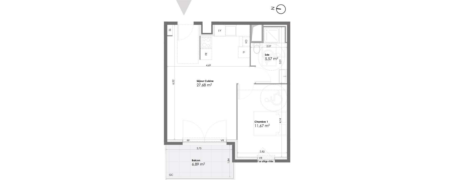Appartement T2 de 44,92 m2 &agrave; La Seyne-Sur-Mer Daniel