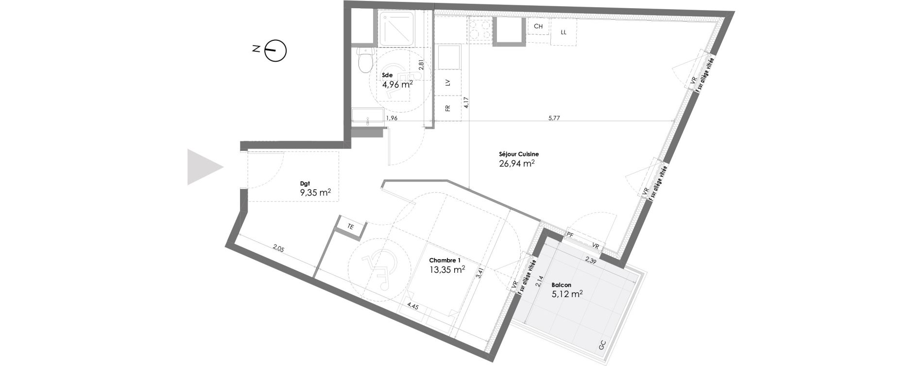 Appartement T2 de 54,60 m2 &agrave; La Seyne-Sur-Mer Daniel