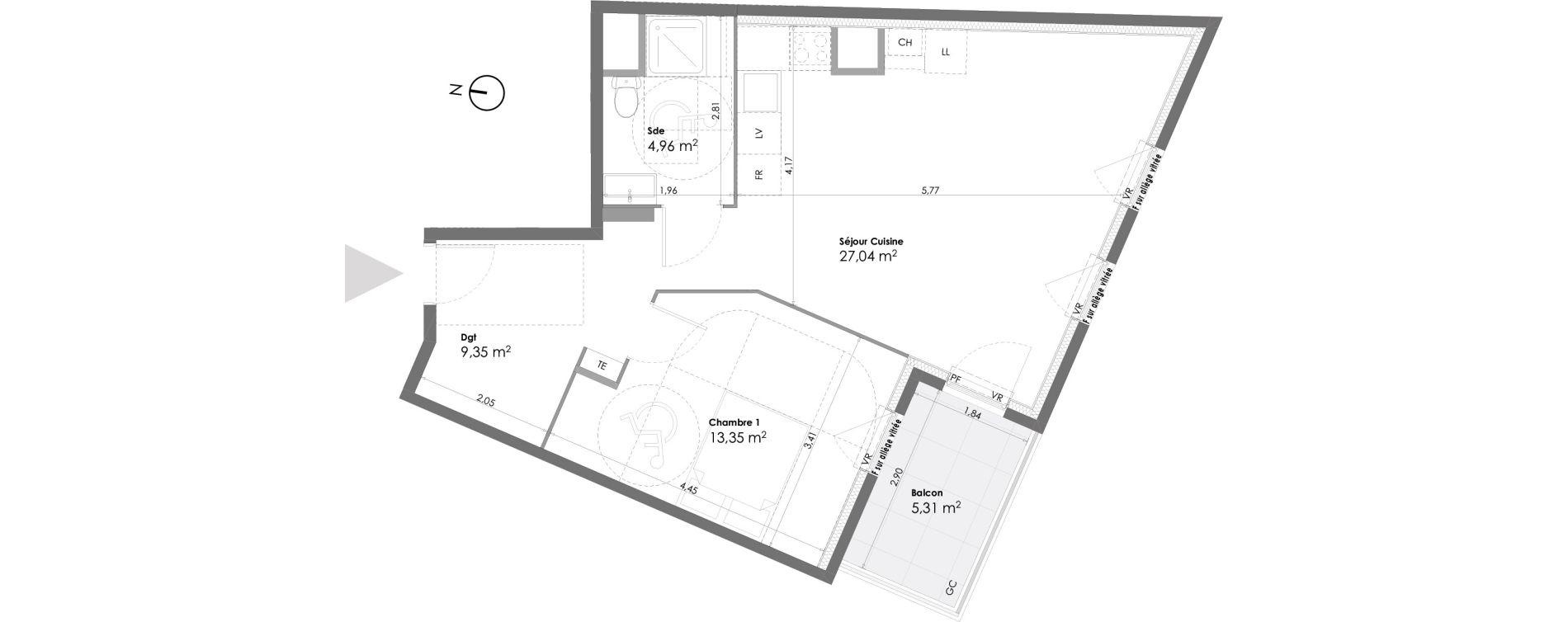 Appartement T2 de 54,70 m2 &agrave; La Seyne-Sur-Mer Daniel