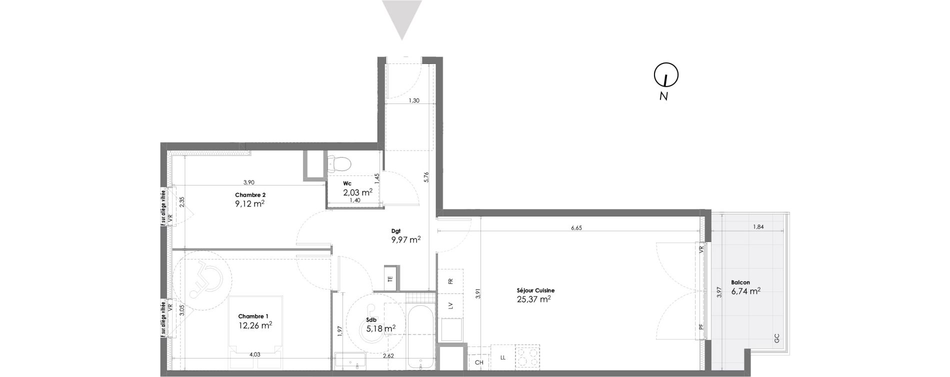 Appartement T3 de 63,93 m2 &agrave; La Seyne-Sur-Mer Daniel