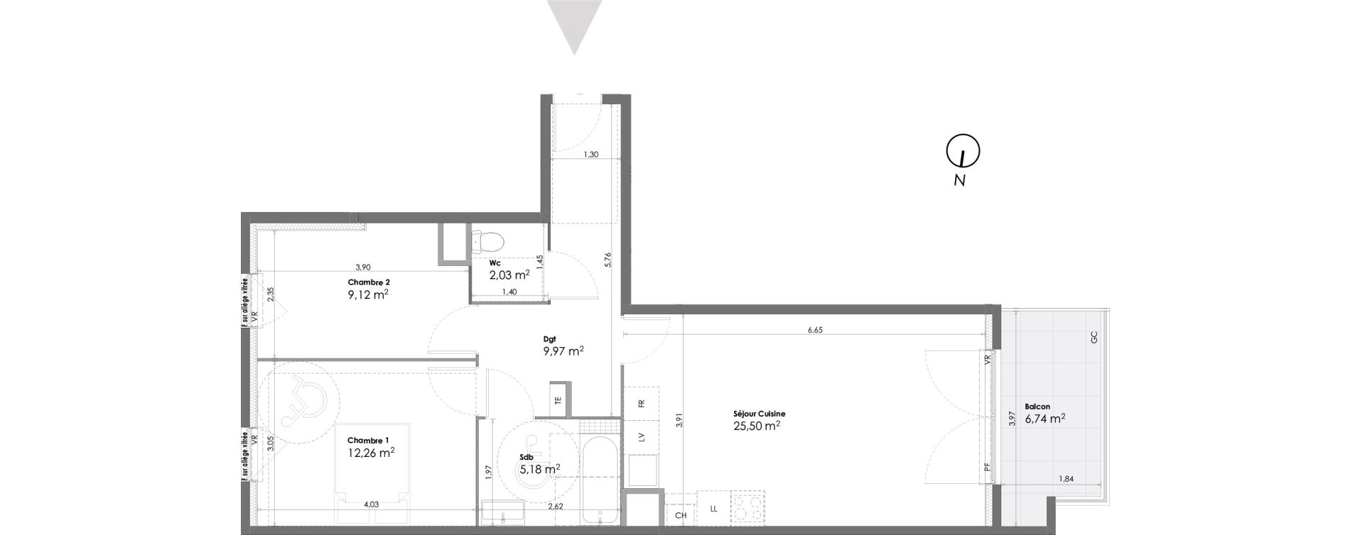 Appartement T3 de 64,06 m2 &agrave; La Seyne-Sur-Mer Daniel