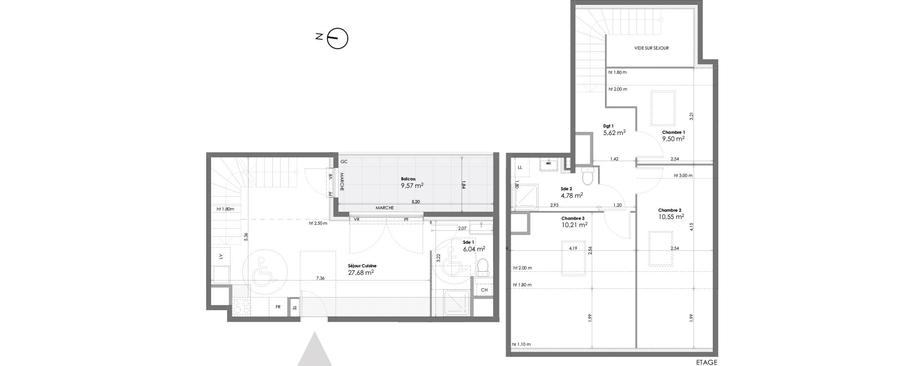 Duplex T4 de 74,38 m2 &agrave; La Seyne-Sur-Mer Daniel
