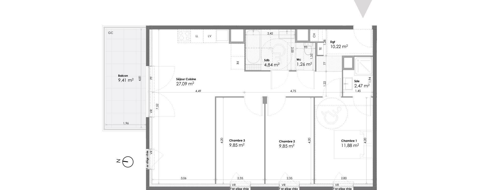 Appartement T4 de 77,46 m2 &agrave; La Seyne-Sur-Mer Daniel