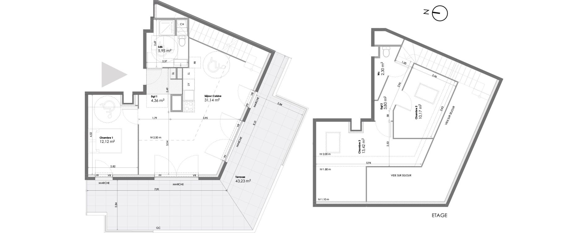 Duplex T4 de 83,26 m2 &agrave; La Seyne-Sur-Mer Daniel