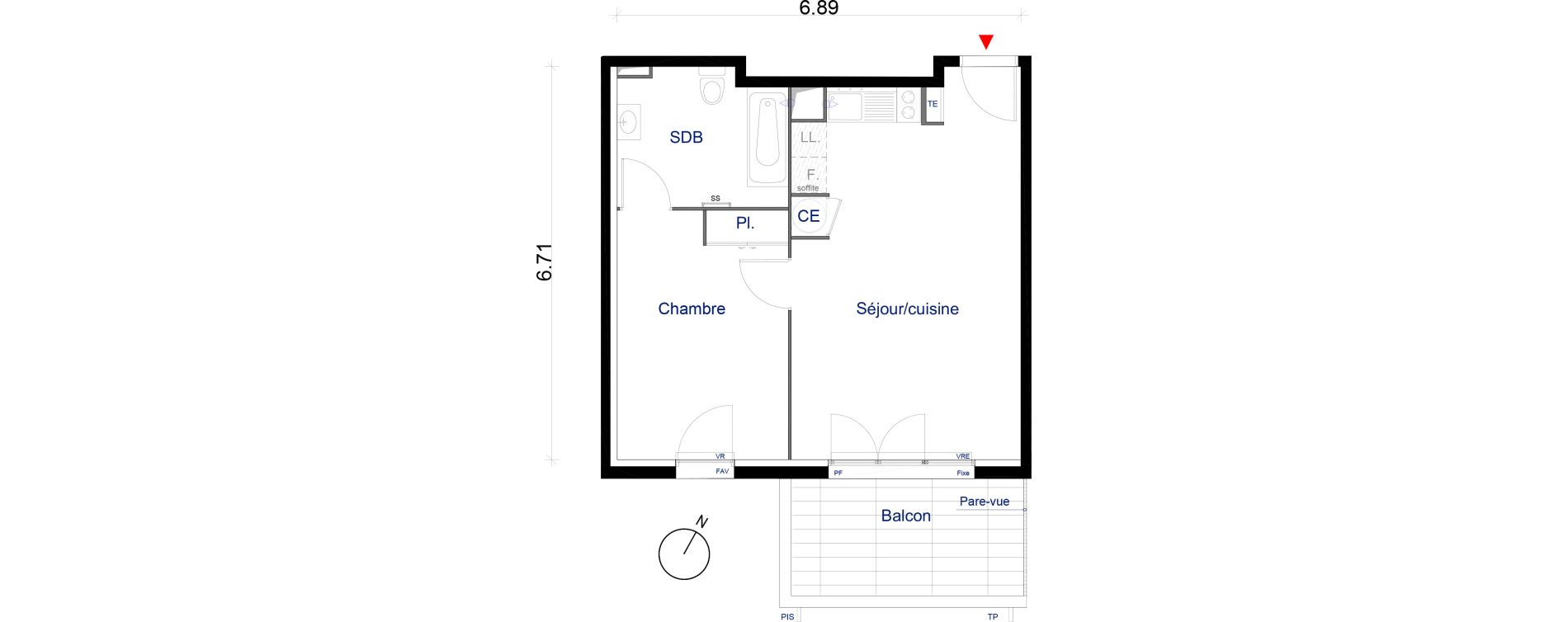 Appartement T2 de 43,71 m2 &agrave; La Seyne-Sur-Mer La seyne sur mer centre