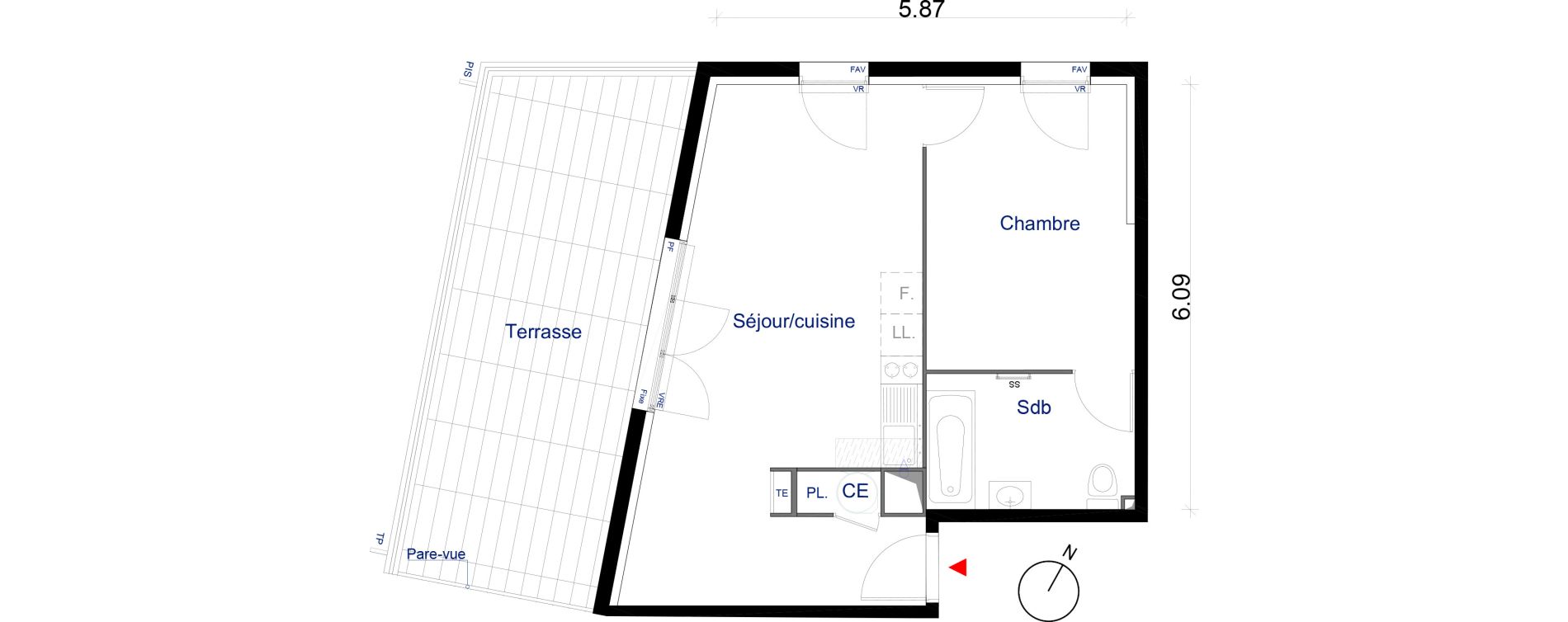 Appartement T2 de 44,45 m2 &agrave; La Seyne-Sur-Mer La seyne sur mer centre