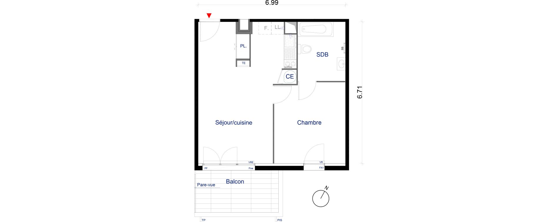 Appartement T2 de 45,23 m2 &agrave; La Seyne-Sur-Mer La seyne sur mer centre