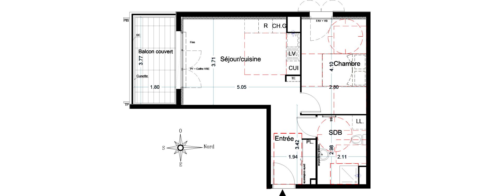 Appartement T2 de 41,96 m2 &agrave; La Seyne-Sur-Mer Centre
