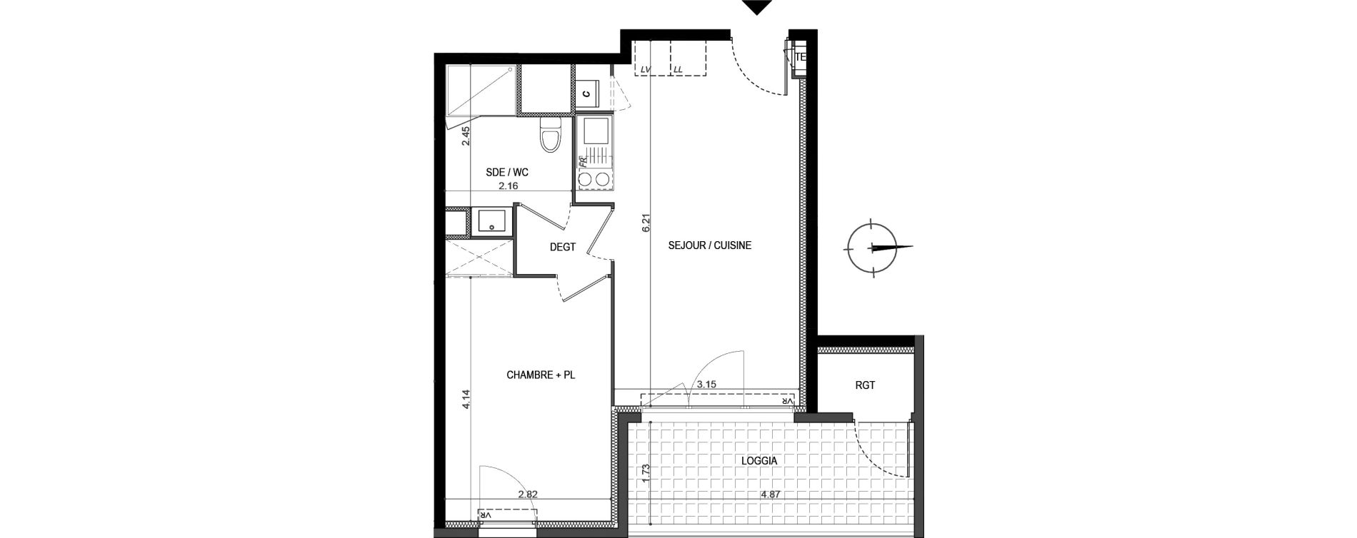 Appartement T2 de 39,78 m2 &agrave; La Seyne-Sur-Mer Porte marine