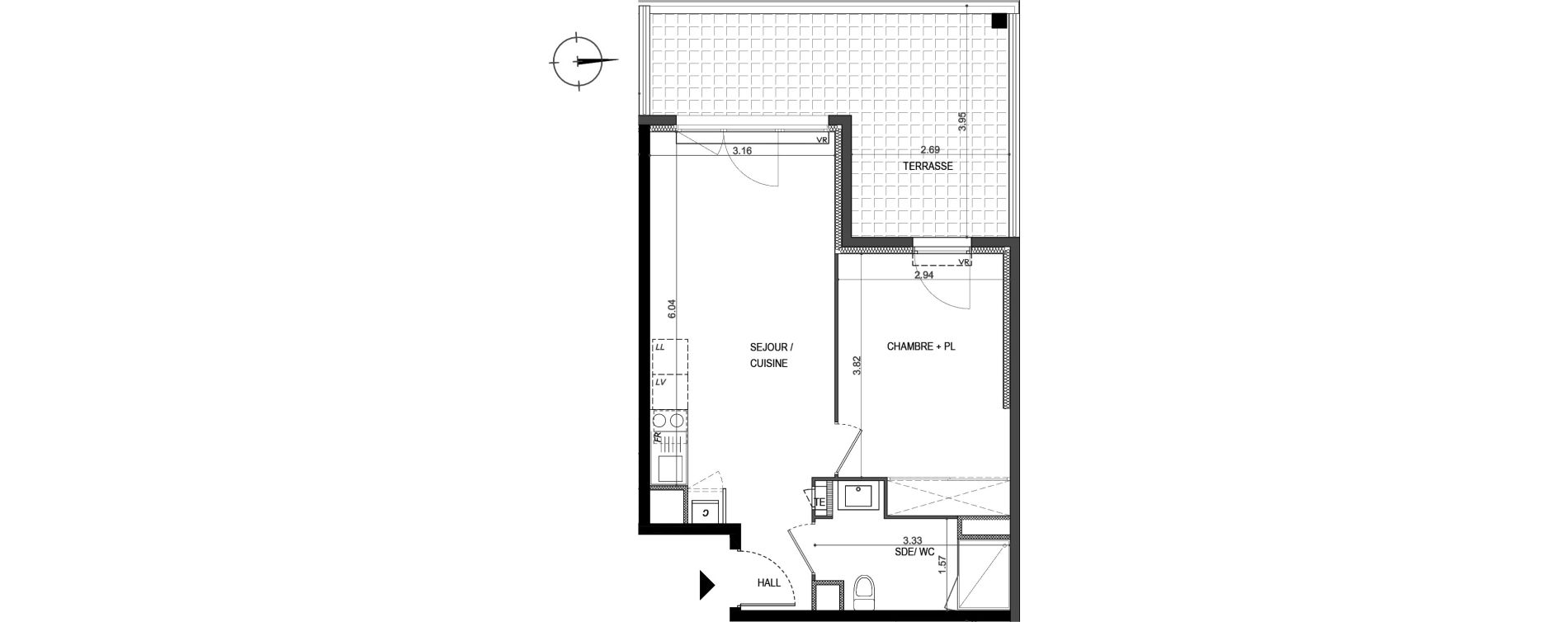 Appartement T2 de 39,55 m2 &agrave; La Seyne-Sur-Mer Porte marine