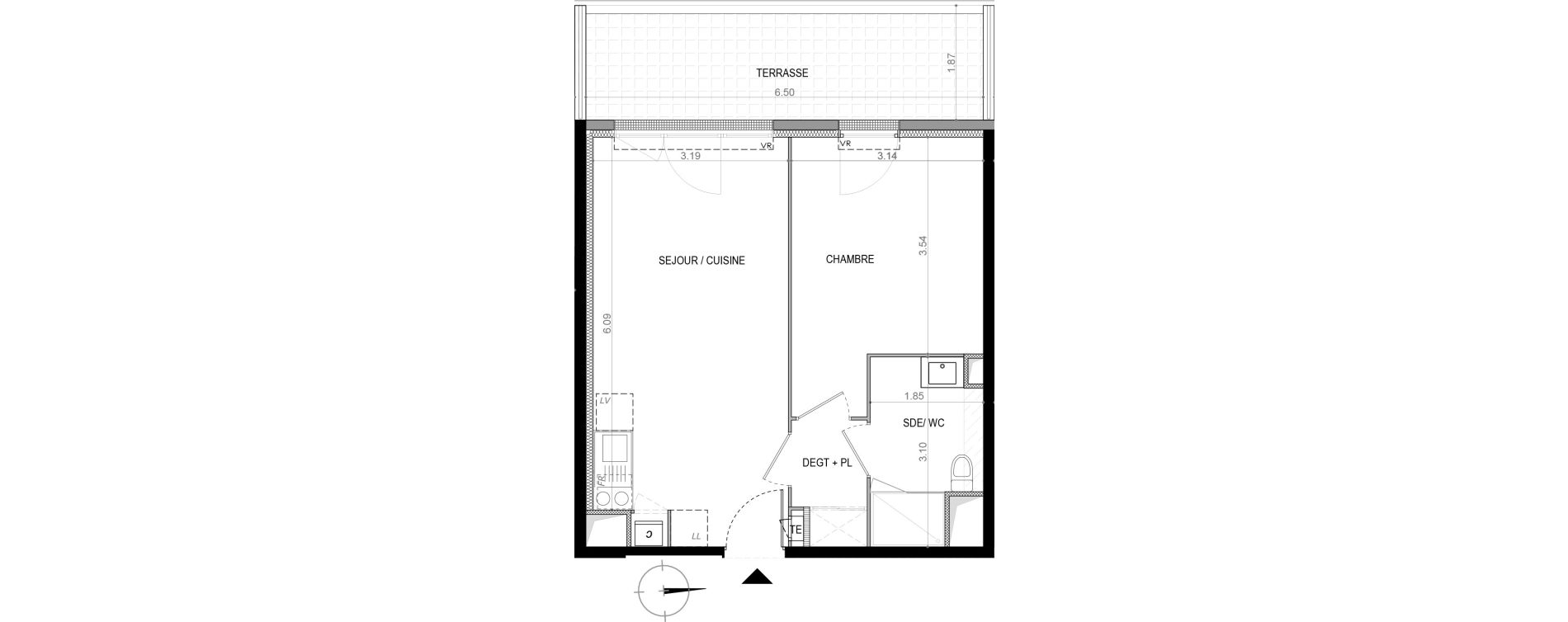 Appartement T2 de 40,61 m2 &agrave; La Seyne-Sur-Mer Porte marine
