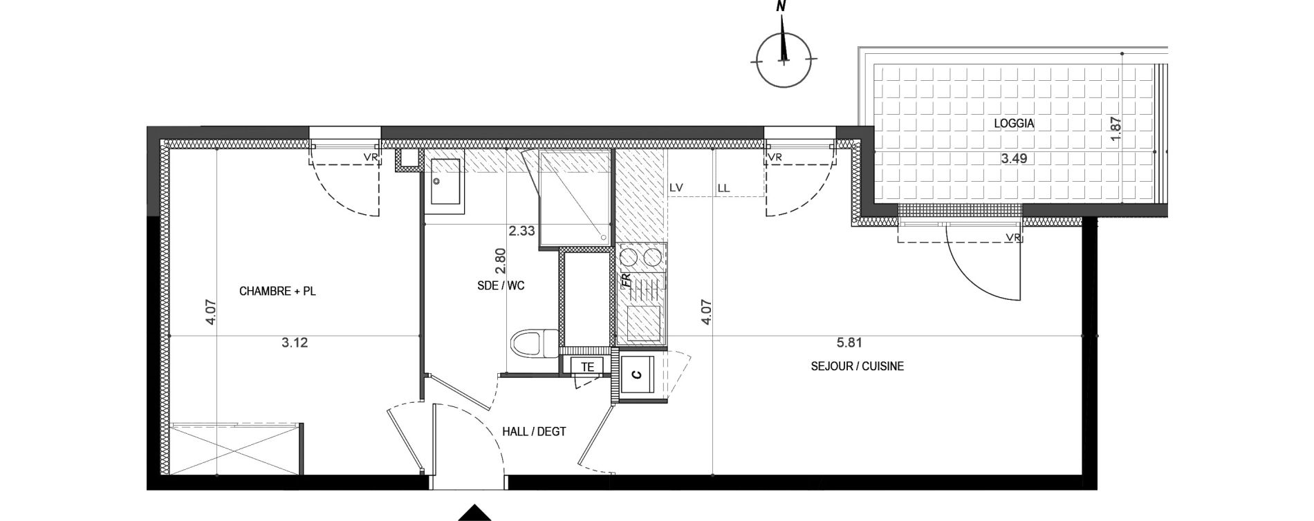 Appartement T2 de 41,53 m2 &agrave; La Seyne-Sur-Mer Porte marine