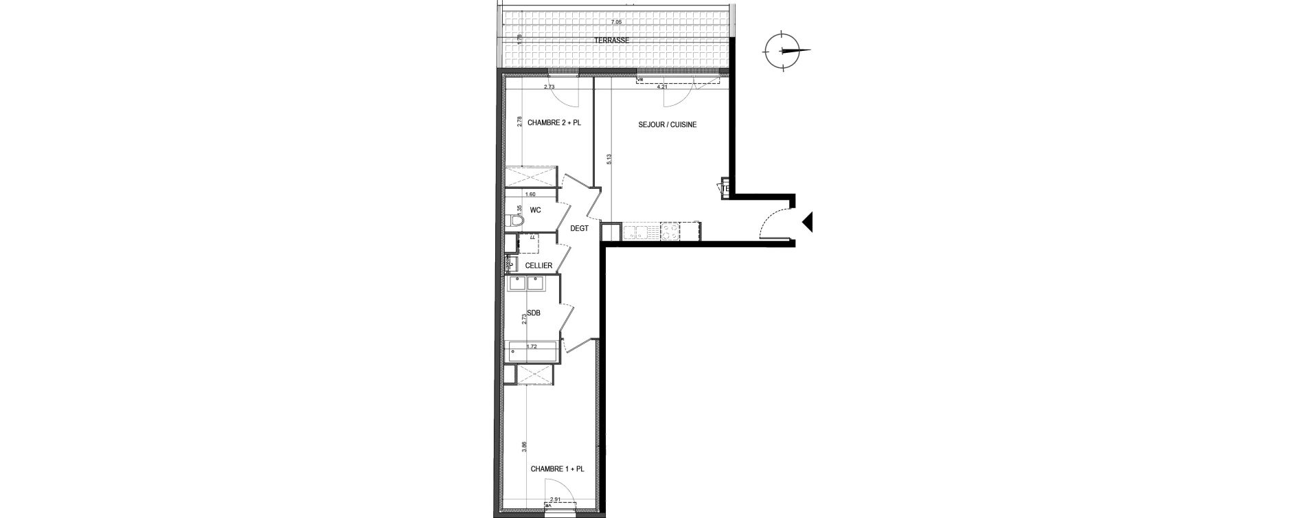 Appartement T3 de 60,43 m2 &agrave; La Seyne-Sur-Mer Porte marine
