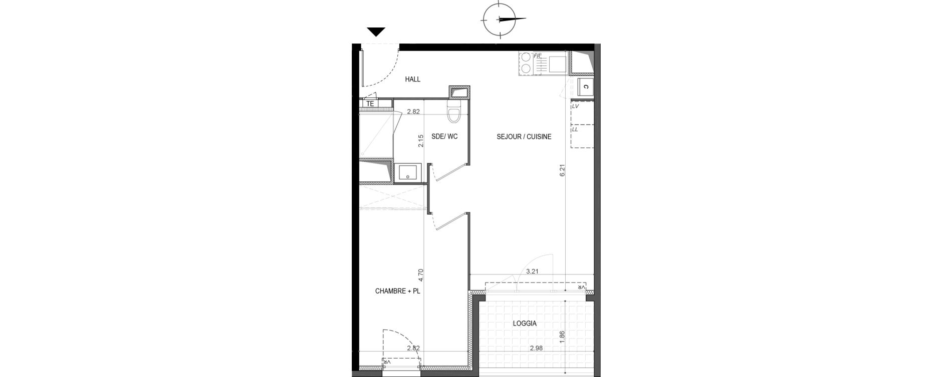 Appartement T2 de 41,11 m2 &agrave; La Seyne-Sur-Mer Porte marine