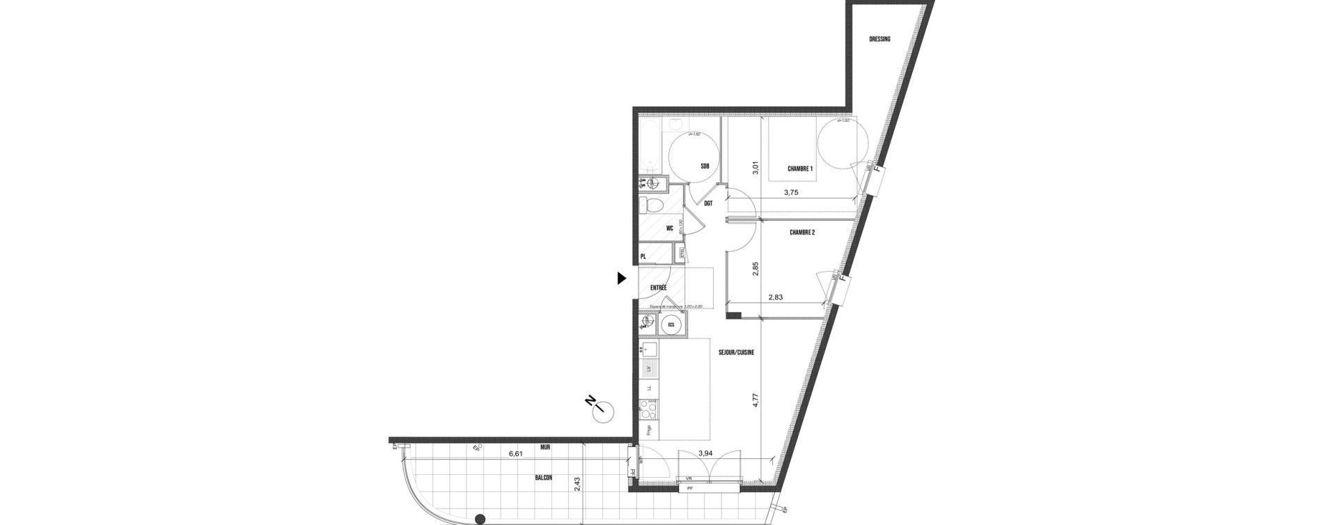 Appartement T3 de 63,25 m2 &agrave; La Seyne-Sur-Mer Balaguier - aiguillette