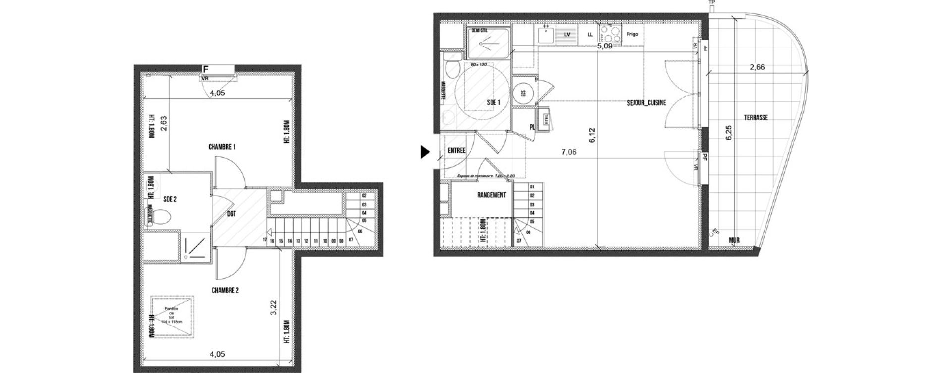 Appartement T3 de 69,15 m2 &agrave; La Seyne-Sur-Mer Balaguier - aiguillette
