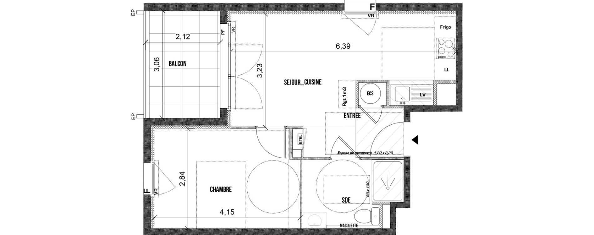 Appartement T2 de 38,05 m2 &agrave; La Seyne-Sur-Mer Balaguier - aiguillette