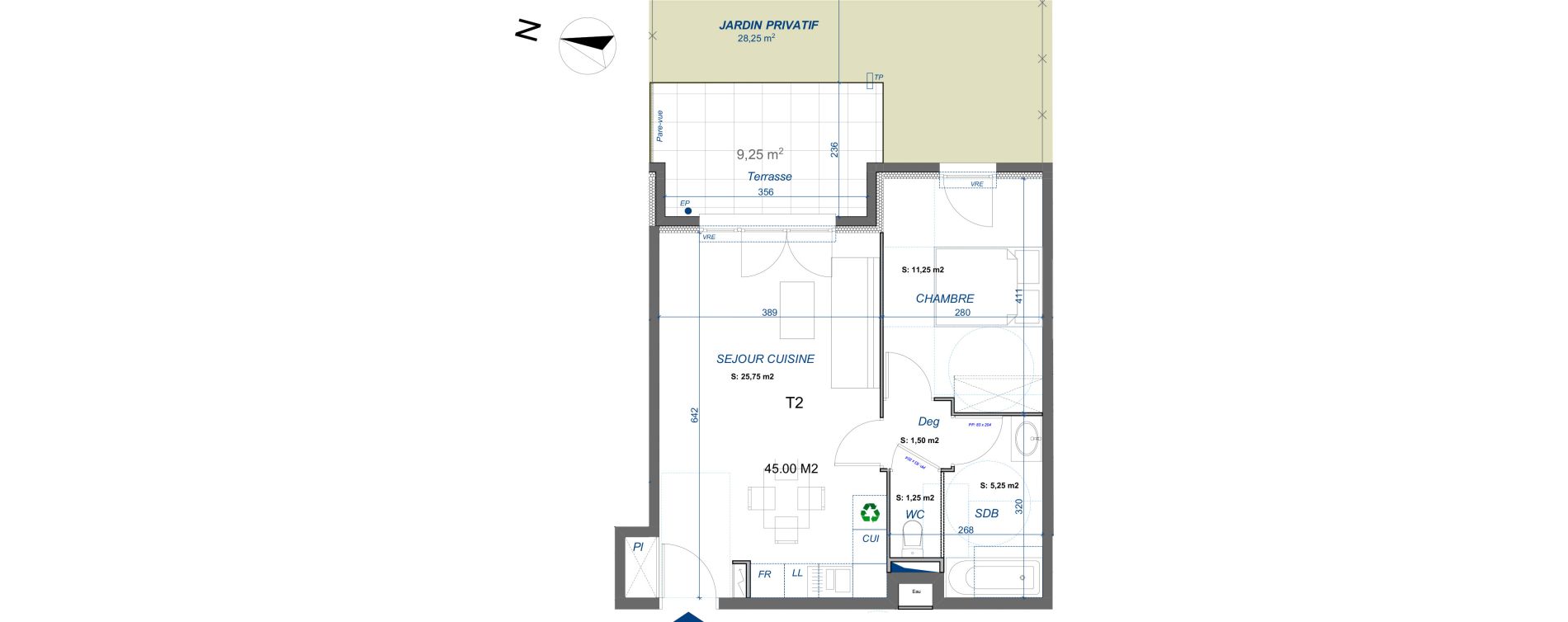 Appartement T2 de 45,00 m2 &agrave; La Valette-Du-Var Centre