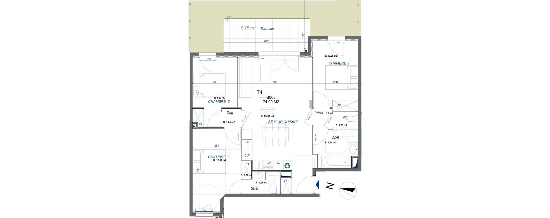 Appartement T4 de 74,00 m2 &agrave; La Valette-Du-Var Centre