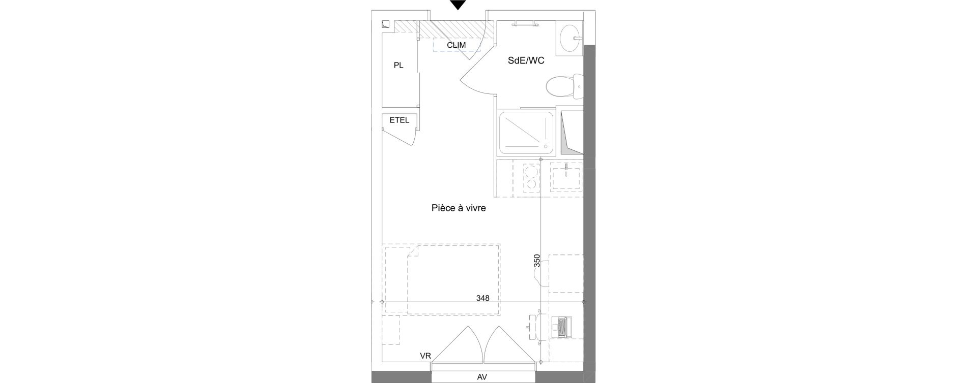 Appartement T1 meubl&eacute; de 19,56 m2 &agrave; La Valette-Du-Var Centre