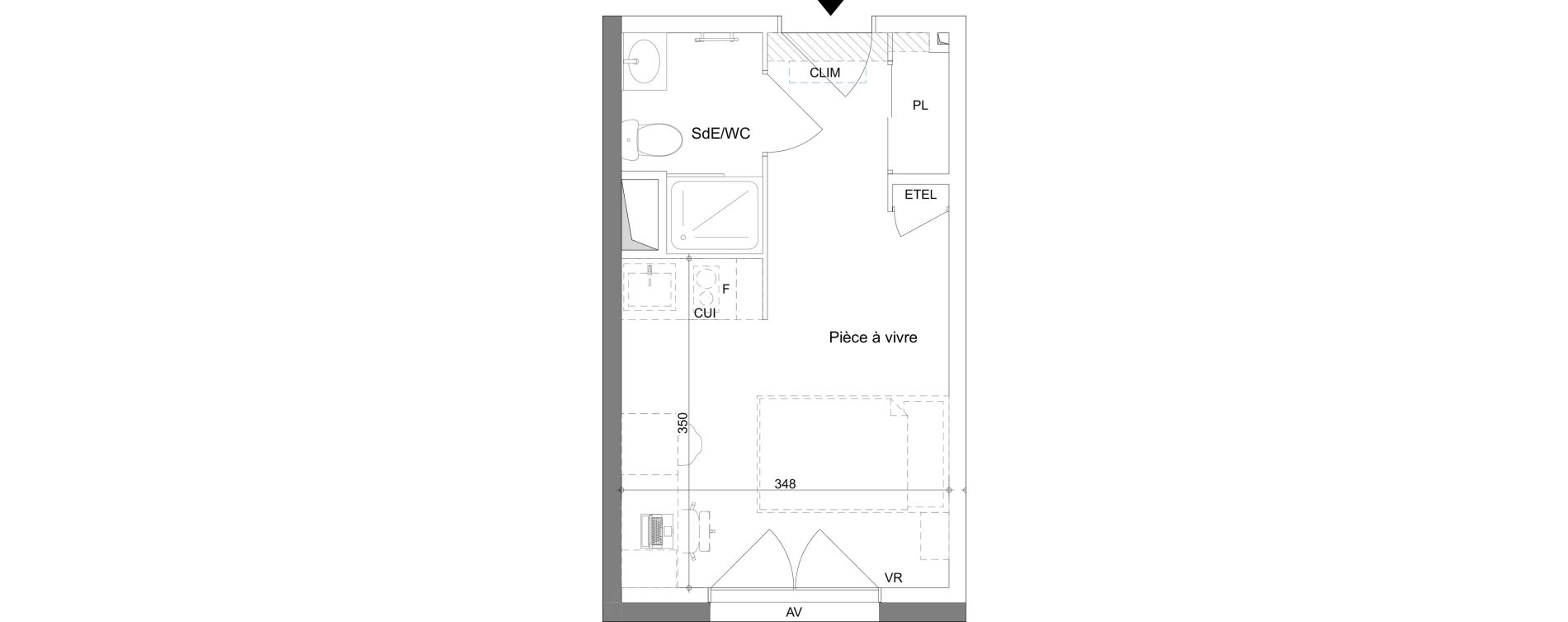 Appartement T1 meubl&eacute; de 19,56 m2 &agrave; La Valette-Du-Var Centre