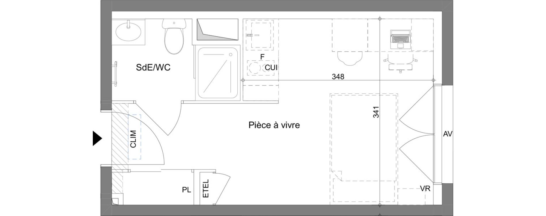 Appartement T1 meubl&eacute; de 19,07 m2 &agrave; La Valette-Du-Var Centre