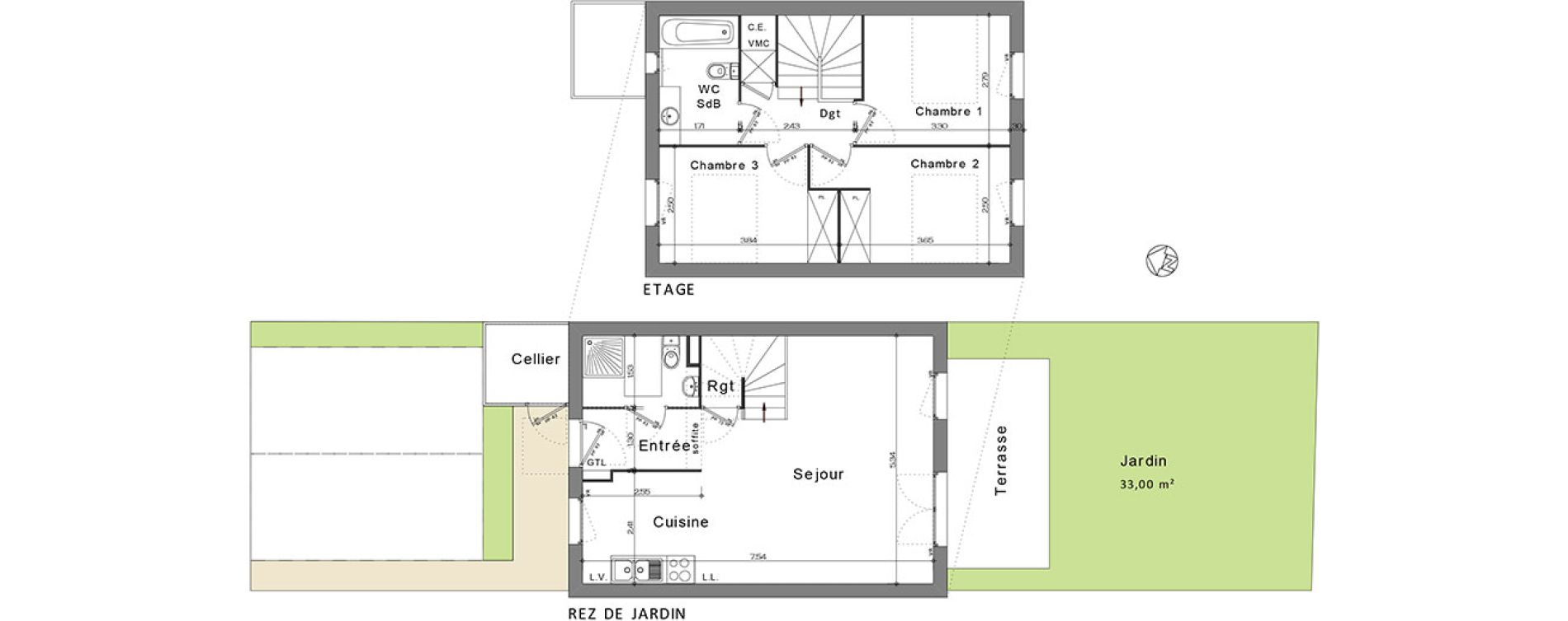 Villa T4 de 73,30 m2 au Cannet-Des-Maures Centre