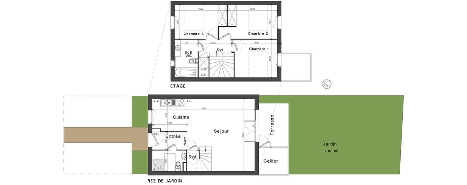 Villa T4 de 73,30 m2 au Cannet-Des-Maures Centre