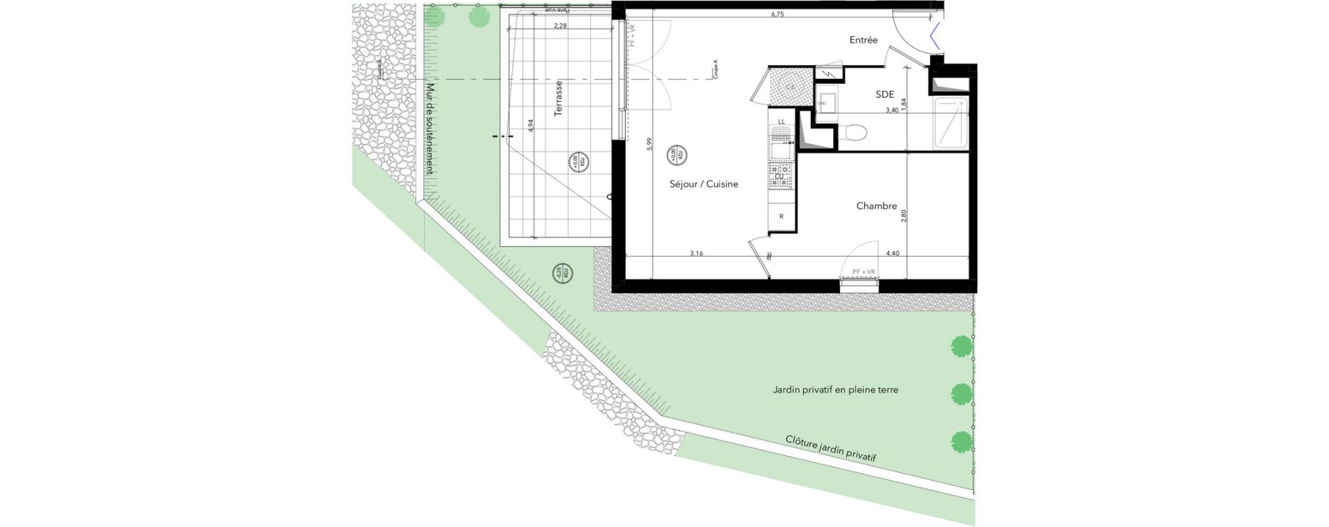 Appartement T2 de 42,50 m2 au Lavandou Centre