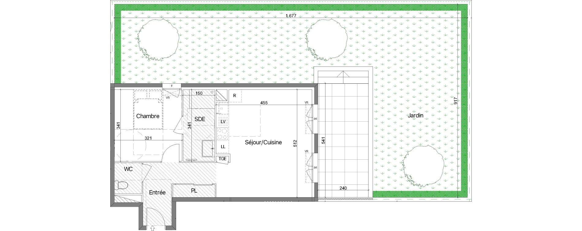 Appartement T2 de 48,26 m2 au Lavandou Le village
