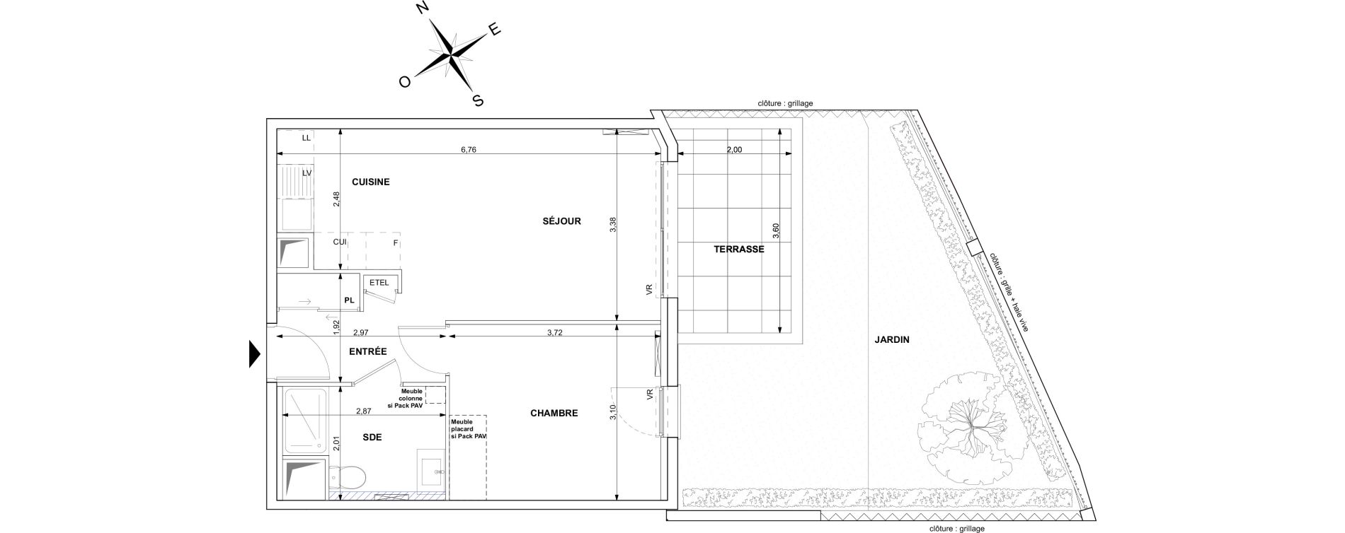 Appartement T2 de 41,75 m2 au Lavandou Centre