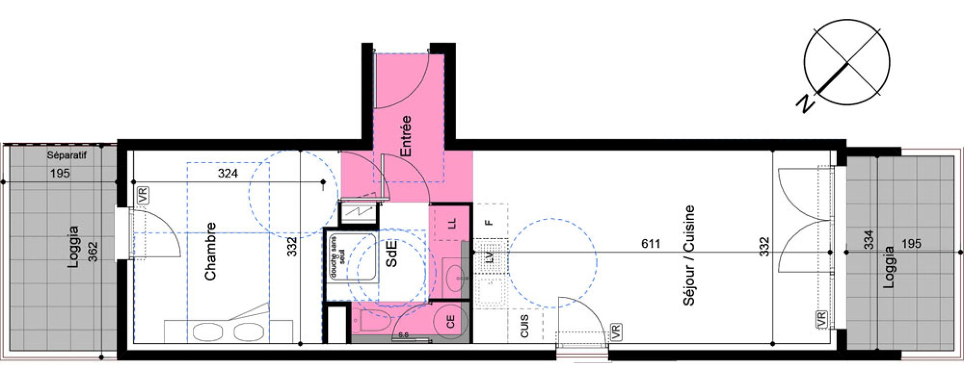 Appartement T2 de 40,54 m2 au Luc Centre