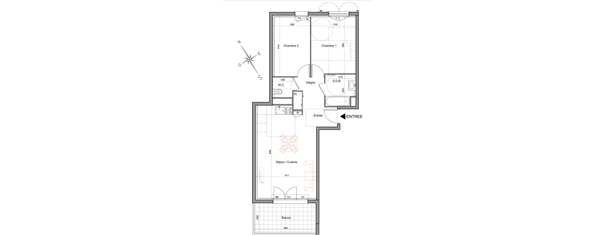 Appartement T3 de 61,30 m2 au Muy Saint roch - le muy