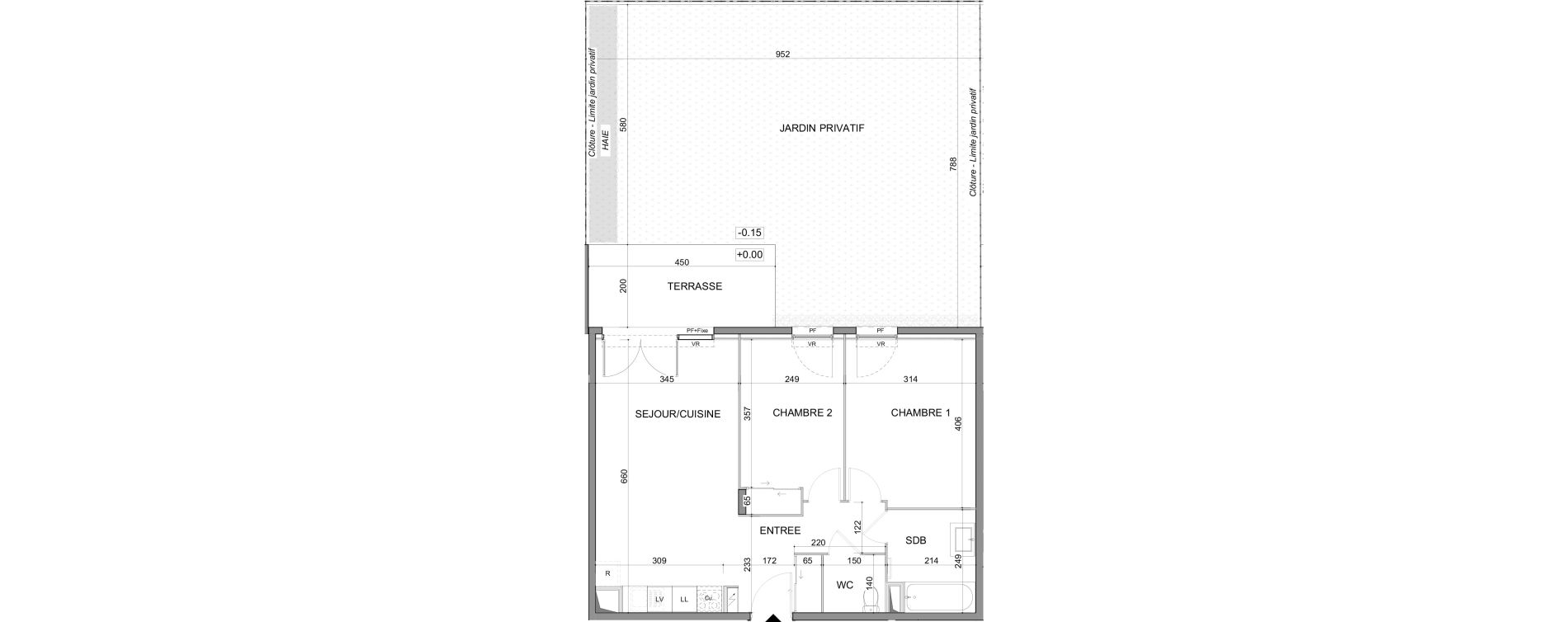 Appartement T3 de 58,61 m2 au Muy Centre